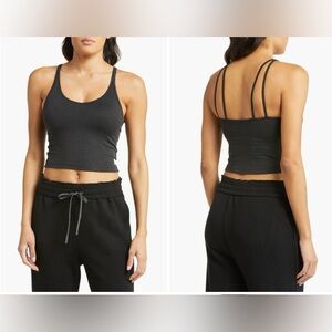 Vuori Halo Performance Crop Small Black Heather